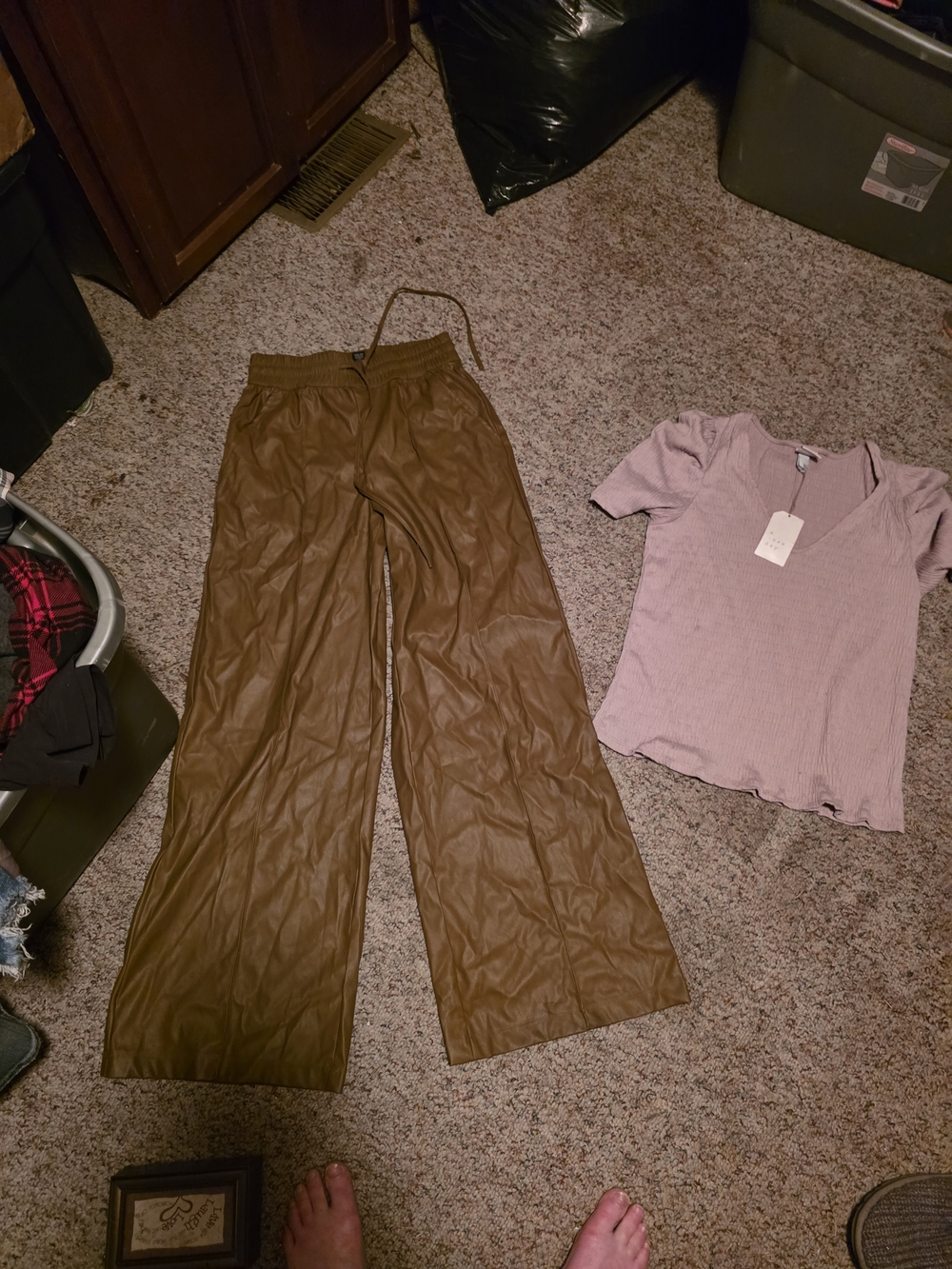 a new day Pink Ribbed V-Neck Tank & Pair Of Pants